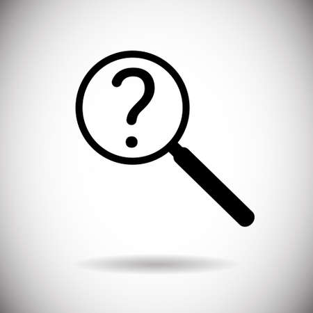 Magnifying Glass With Question Mark Search Icon Flat Vector Illustrationのイラスト素材