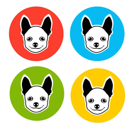Small Dog Animal Pet Web Icon Collection Flat Vector Illustrationのイラスト素材