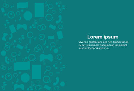 Modern Abstract Mobile Application Top Angle View Contour Line with Copy Space over Green Background Vector Illustrationのイラスト素材