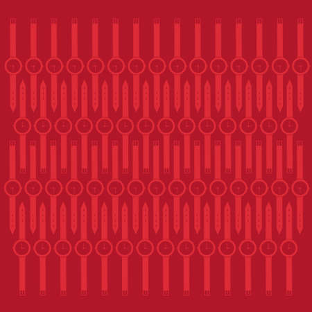 Abstract Whist Watch Contour Over Red Background Vector Illustrationのイラスト素材