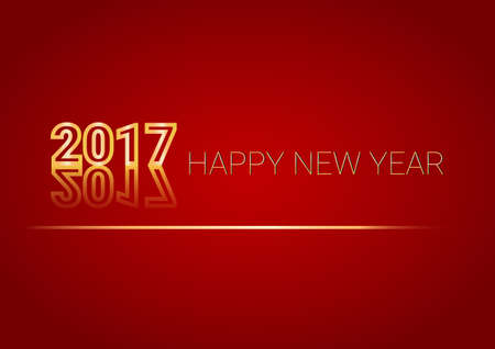 Happy New 2017 Year Web Banner Flat Vector Illustration