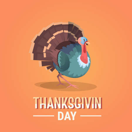 Thanksgiving Day Holiday Banner Greeting Card Flat Vector Illustrationのイラスト素材