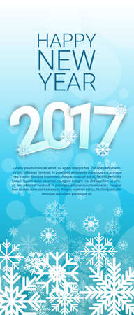 Happy New Year 2017 Banner Merry Christmas Greeting Card Flat Vector Illustrationのイラスト素材