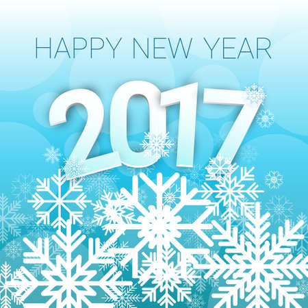 Happy New Year 2017 Banner Merry Christmas Greeting Card Flat Vector Illustrationのイラスト素材