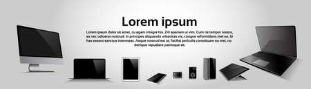 Responsive Design Laptop Phone Tablet MP3 Player Desktop Device Vector Illustrationのイラスト素材