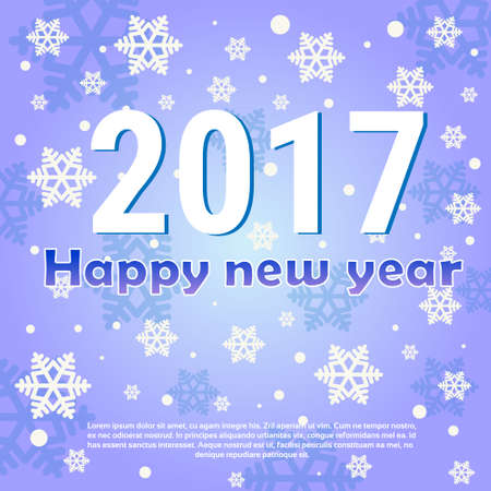 Happy New Year 2017 Banner Merry Christmas Greeting Card Flat Vector Illustrationのイラスト素材