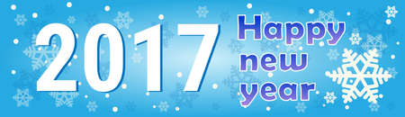 Happy New Year 2017 Banner Merry Christmas Greeting Card Flat Vector Illustrationのイラスト素材
