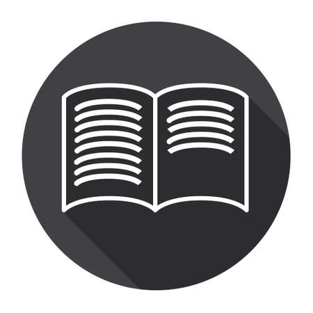 Open Book Black Web Icon Flat Vector Illustrationのイラスト素材