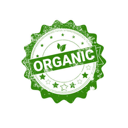 Eco Friendly Organic Natural Product Web Icon Green  Flat Vector Illustrationのイラスト素材
