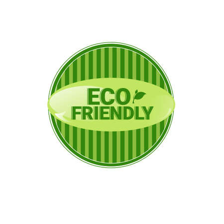 Eco Friendly Organic Natural Product Web Icon Green  Flat Vector Illustrationのイラスト素材