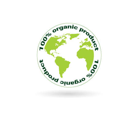 Eco Friendly Organic Natural Product Web Icon Green  Flat Vector Illustrationのイラスト素材