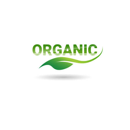 Eco Friendly Organic Natural Product Web Icon Green Logo Flat Vector Illustrationのイラスト素材
