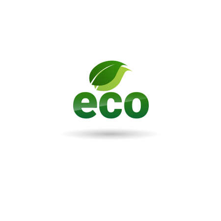 Eco Friendly Organic Natural Product Web Icon Green  Flat Vector Illustrationのイラスト素材
