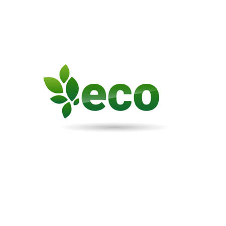 Eco Friendly Organic Natural Product Web Icon Green  Flat Vector Illustrationのイラスト素材