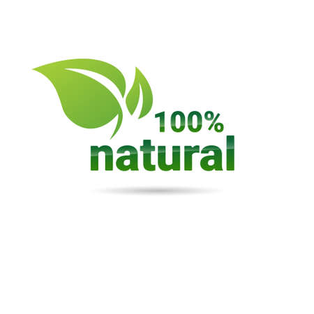 Eco Friendly Organic Natural Product Web Icon Green  Flat Vector Illustrationのイラスト素材