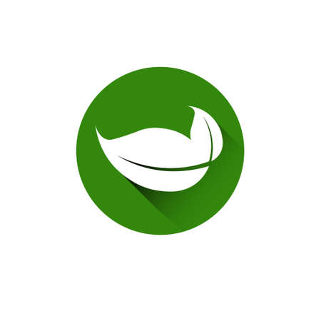 Eco Friendly Organic Natural Product Web Icon Green  Flat Vector Illustrationのイラスト素材