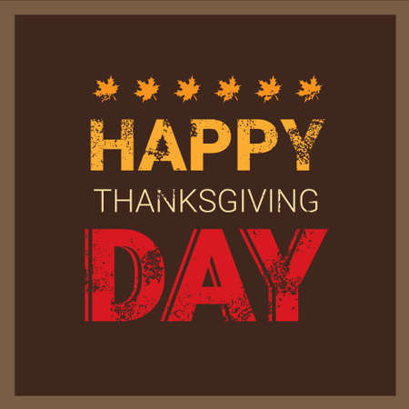 Happy Thanksgiving Day Autumn Traditional Holiday Banner Flat Vector Illustrationのイラスト素材