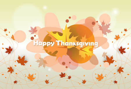 Happy Thanksgiving Day Autumn Traditional Holiday Banner Flat Vector Illustrationのイラスト素材