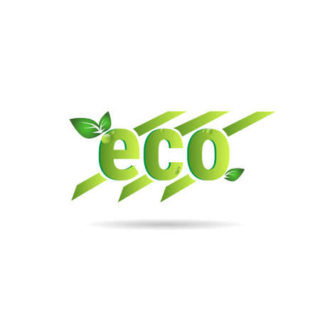 Eco Friendly Organic Natural Product Web Icon Green  Flat Vector Illustrationのイラスト素材
