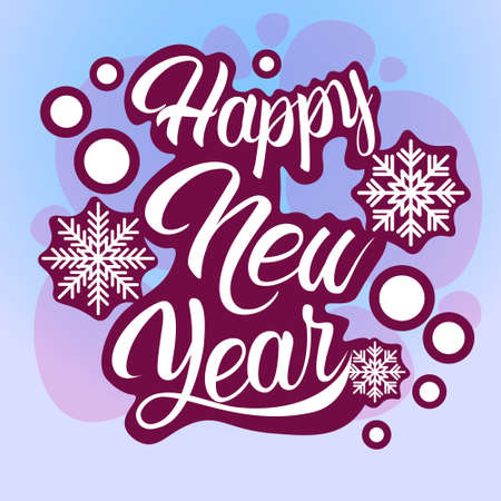 Happy New Year Merry Christmas Greeting Card Decoration Celebration Flat Vector Illustrationのイラスト素材