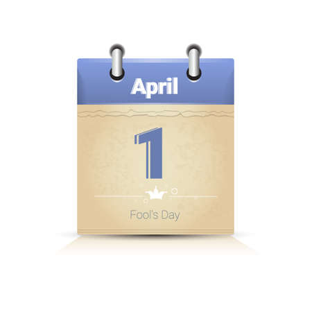 Calendar Data Page Fool Day 1 April Flat Vector Illustrationのイラスト素材