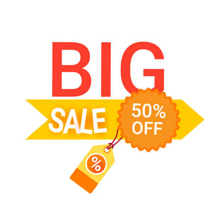 Special Offer Discount Big Sale Shopping Banner Flat Vector Illustrationのイラスト素材