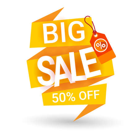 Special Offer Discount Big Sale Shopping Banner Flat Vector Illustrationのイラスト素材