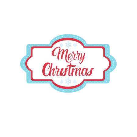 Happy New Year Merry Christmas Greeting Card Decoration Laber Web Icon Flat Vector Illustrationのイラスト素材