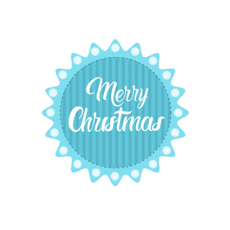 Happy New Year Merry Christmas Greeting Card Decoration Laber Web Icon Flat Vector Illustrationのイラスト素材