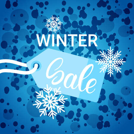 Winter Holiday Sale Discount Sale Shopping Banner Flat Vector Illustrationのイラスト素材