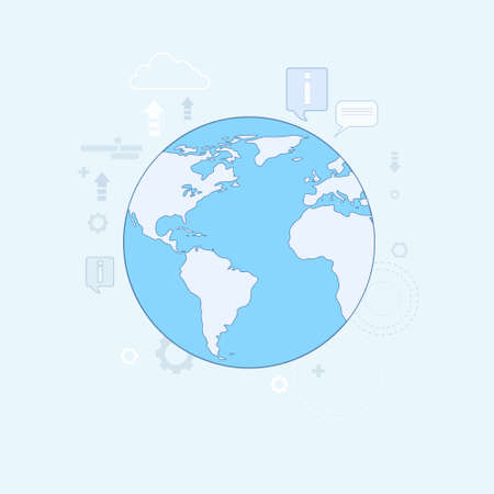 World Progress Concept Business Globe Icon Thin Line Vector Illustrationのイラスト素材