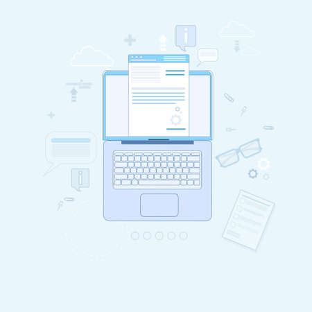 Laptop Computer Finance Web Page Digital Application Vector Illustrationのイラスト素材