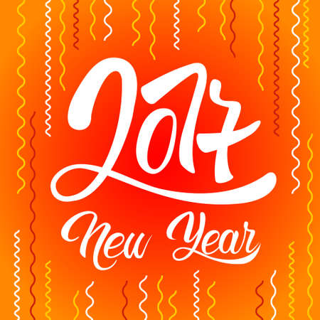 Happy New Year Merry Christmas Greeting Card Decoration Celebration Flat Vector Illustrationのイラスト素材