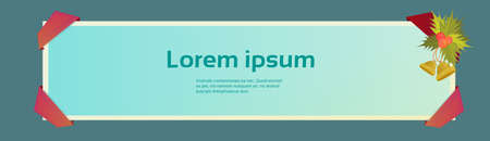 Decorated Frame New Year Christmas Present Celebration Holiday Vector Illustrationのイラスト素材