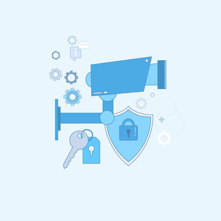 Guard Home Security Protection Insurance Web Banner Vector Illustration