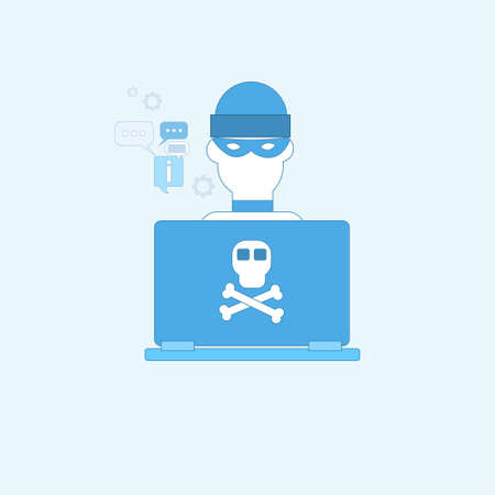 Hacker Activity Computer Viruses Data Protection Privacy Internet Information Security Web Banner Vector illustrationのイラスト素材