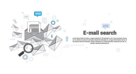 E-mail Search Digital Content Information Technology Business Vector Illustrationのイラスト素材