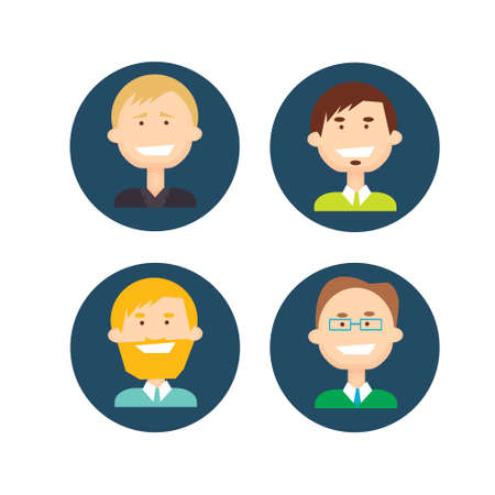 Business People Group Icon Set Man Businesspeople Team Flat Vector Illustrationのイラスト素材