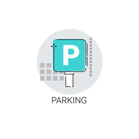 Car Parking Public Sign Icon Vector Illustrationのイラスト素材