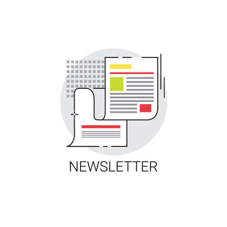 Newsletter Application Newspaper Web Icon Vector Illustrationのイラスト素材