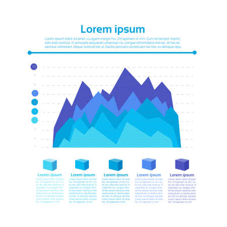 Graph Set Finance Infographic Icon Colorful Financial Business Chart Flat Vector Illustrationのイラスト素材