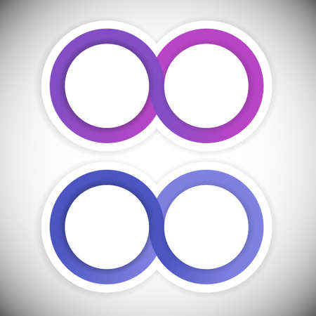 Colorful Sticker Set Infographic Business Collection Copy Space Vector Illustrationのイラスト素材