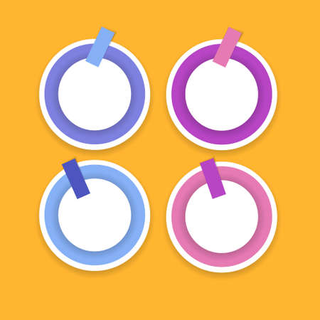 Colorful Sticker Set Infographic Business Collection Copy Space Vector Illustrationのイラスト素材