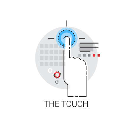 Finger Gesture Touch Screen Sign Icon Vector Illustrationのイラスト素材