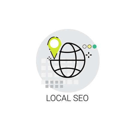 Local Seo Keywording Search Icon Vector Illustrationのイラスト素材