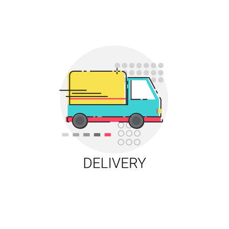 Delivery Service Truck Icon Web Vector Illustrationのイラスト素材