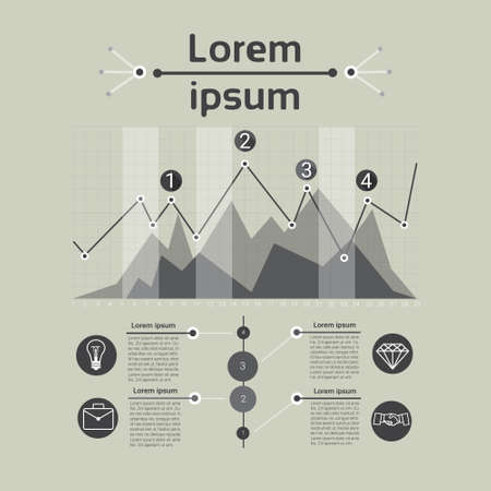 Graph Set Finance Diagram Infographic Icon Financial Business Chart Flat Vector Illustrationのイラスト素材