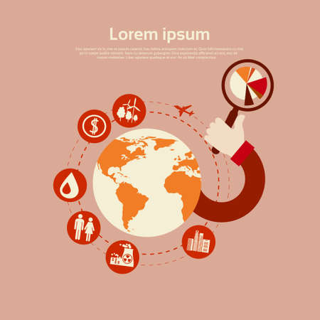 Graph Set Environment Diagram Infographic Icon Business Chart Flat Vector Illustrationのイラスト素材