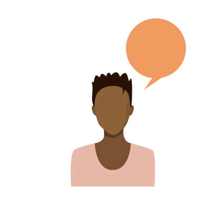 Profile Icon African American Female Avatar Woman Portrait Casual Person Silhouette Face Flat Vector Illustrationのイラスト素材