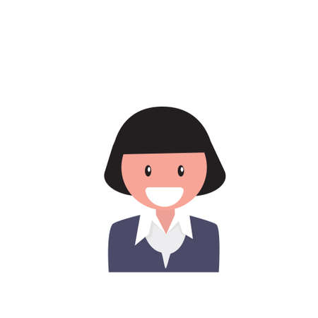 Profile Icon Female Avatar, Woman Cartoon Portrait, Casual Person Flat Vector Illustrationのイラスト素材